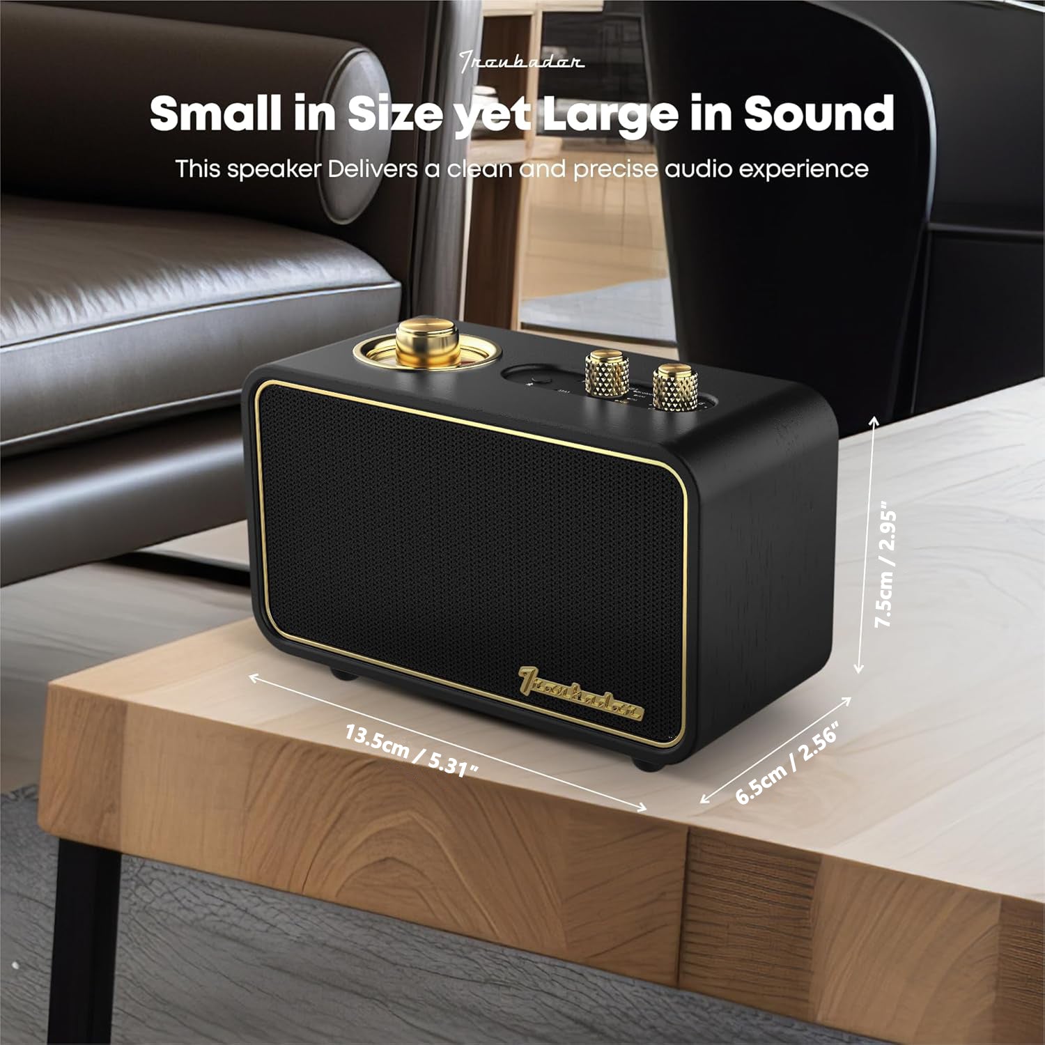 Portable Bluetooth Speaker Retro Wireless Speaker(Black)